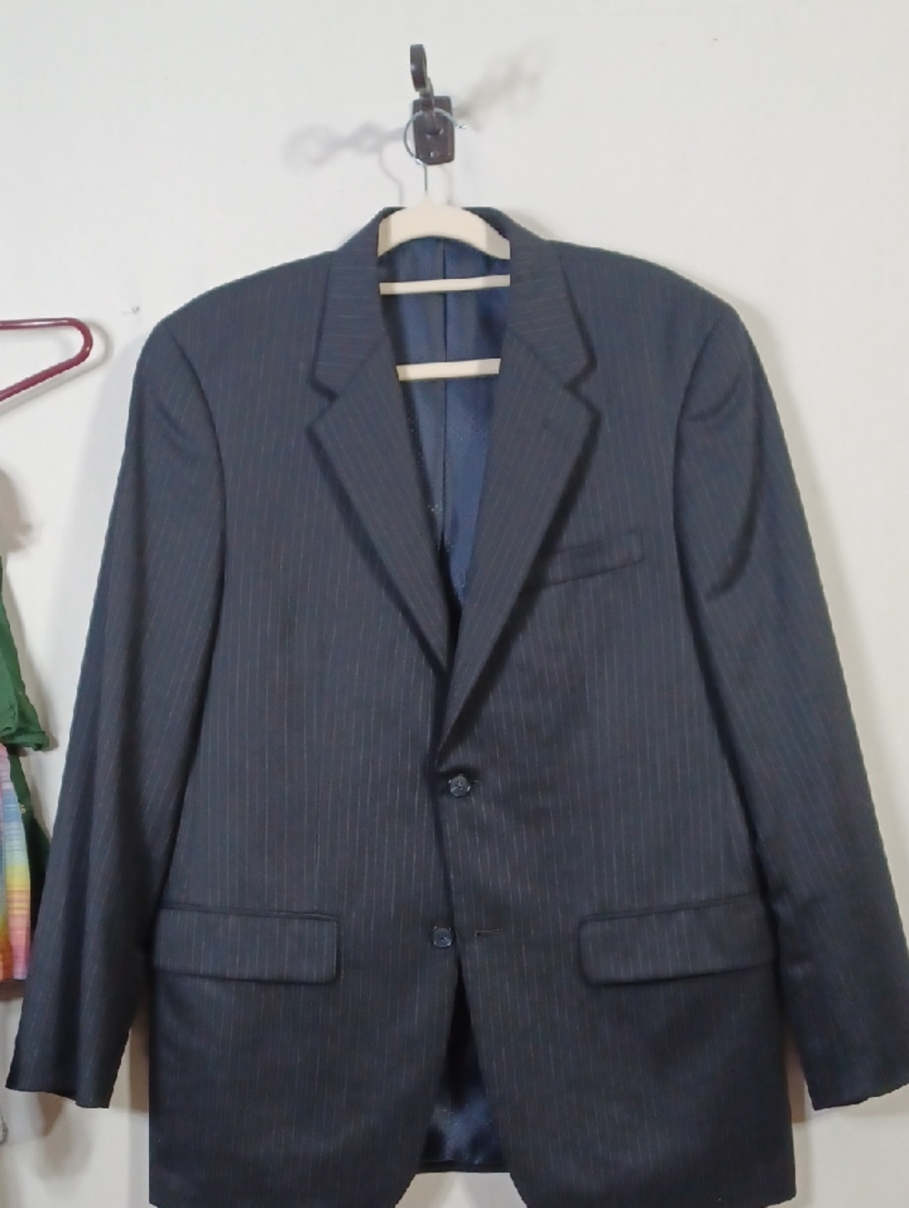 Alfani Men's Dark Navy Pinstripe Two-Button Blazer